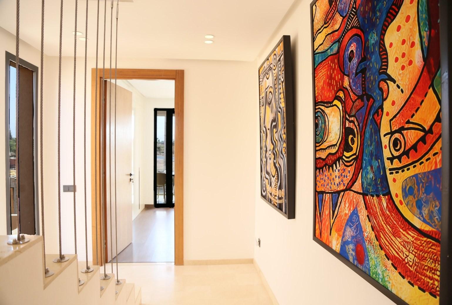 Bright hallway of a luxury villa in Marrakech