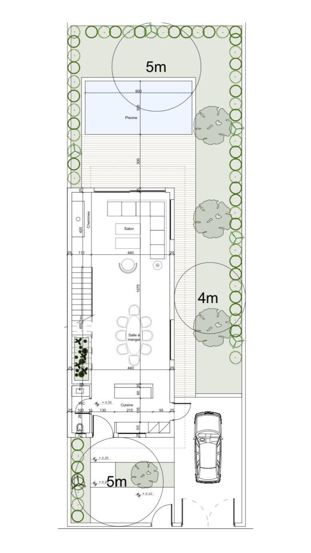 Plan du rez-de-chaussée d’une villa moderne à Marrakech
